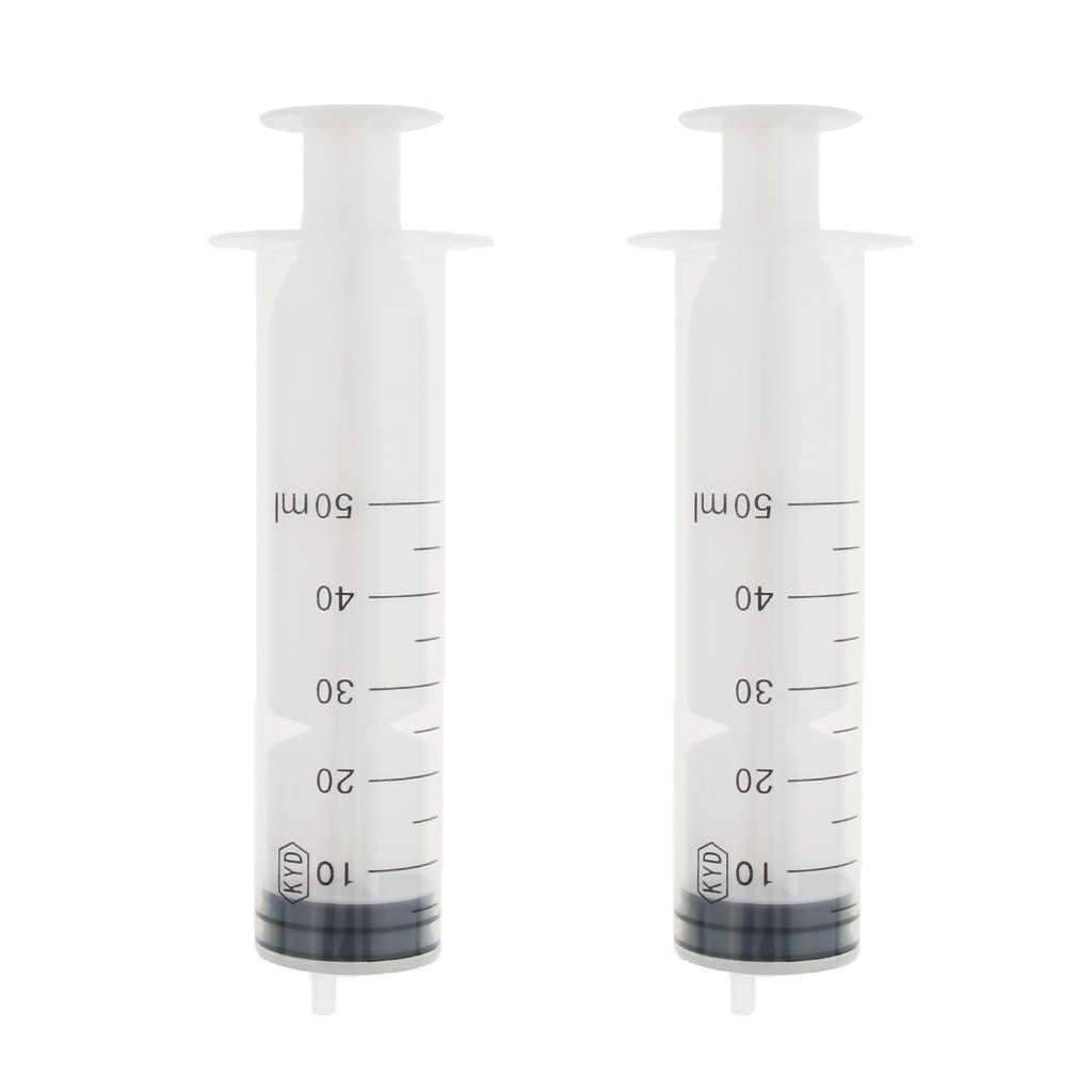 2pcs Plastic Nutrient Syringe Measuring Disposable Sampler Injector 50ml