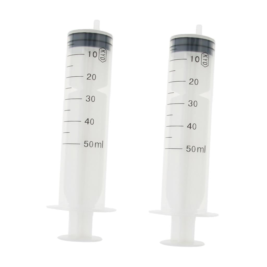 2pcs Plastic Nutrient Syringe Measuring Disposable Sampler Injector 50ml
