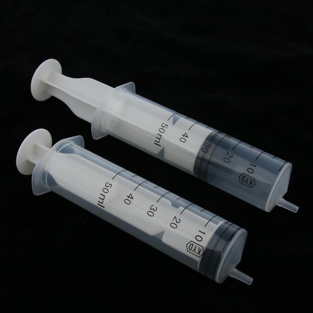 2pcs Plastic Nutrient Syringe Measuring Disposable Sampler Injector 50ml