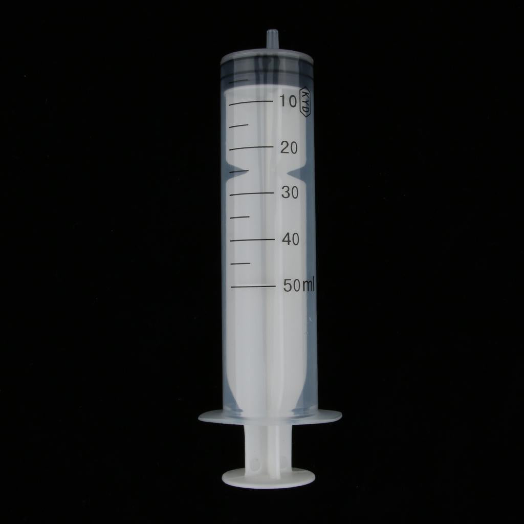 2pcs Plastic Nutrient Syringe Measuring Disposable Sampler Injector 50ml