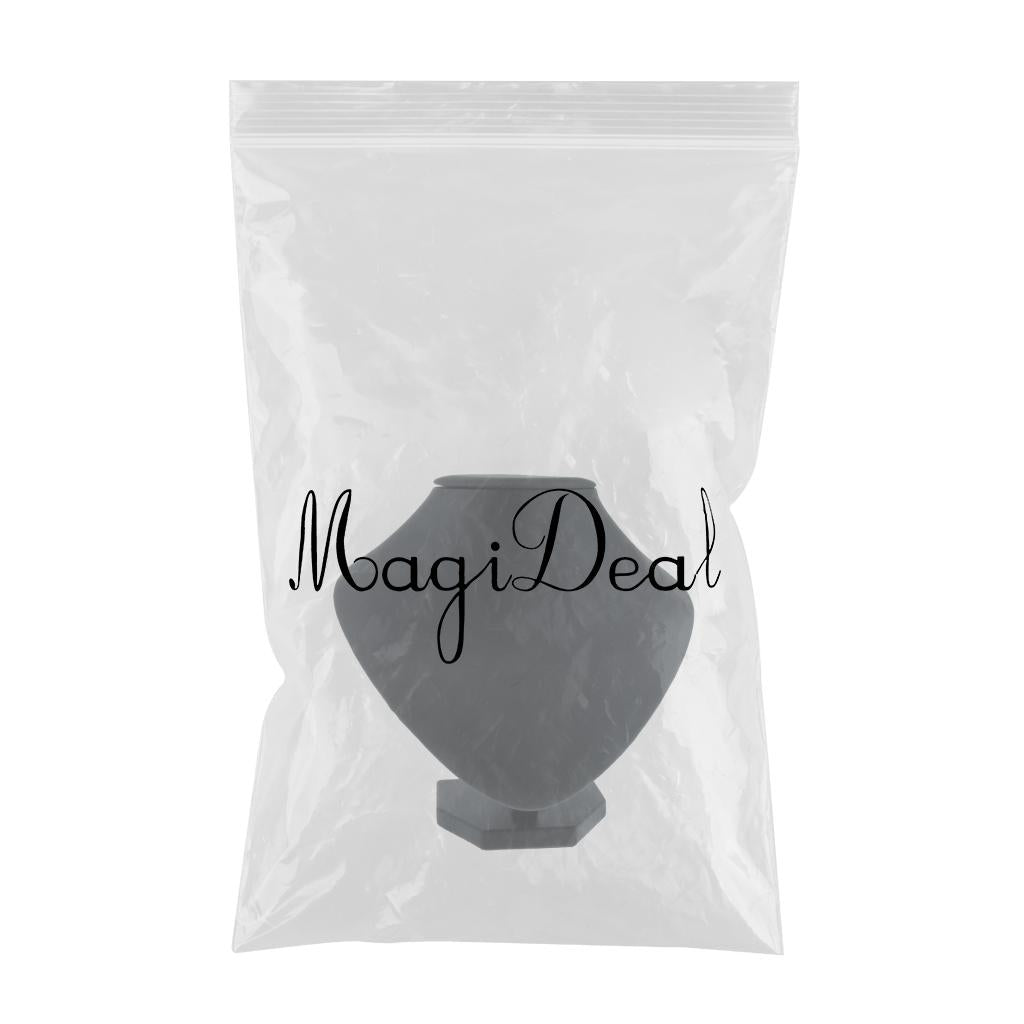 Black Velvet Necklace Pendant Chain Jewelry Bust Display Holder Stand Rack C