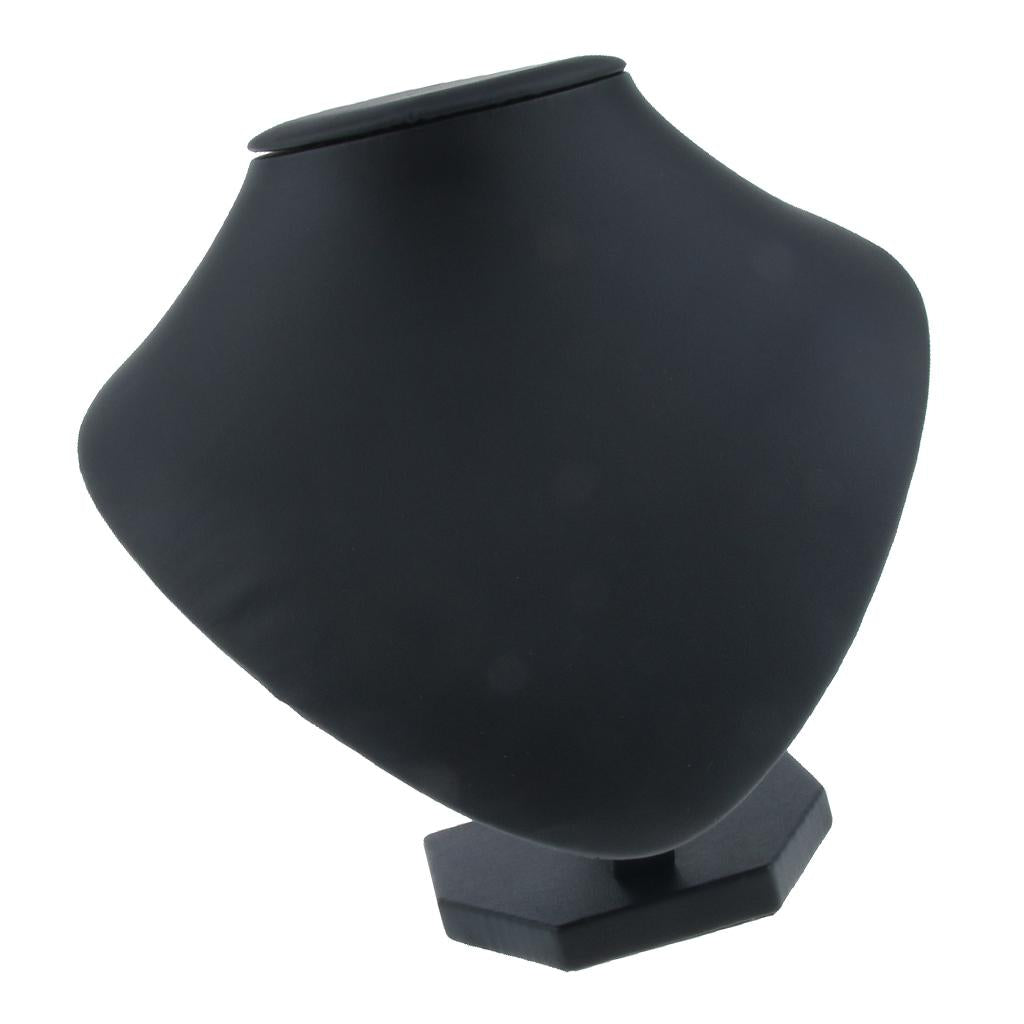 Black Velvet Necklace Pendant Chain Jewelry Bust Display Holder Stand Rack C