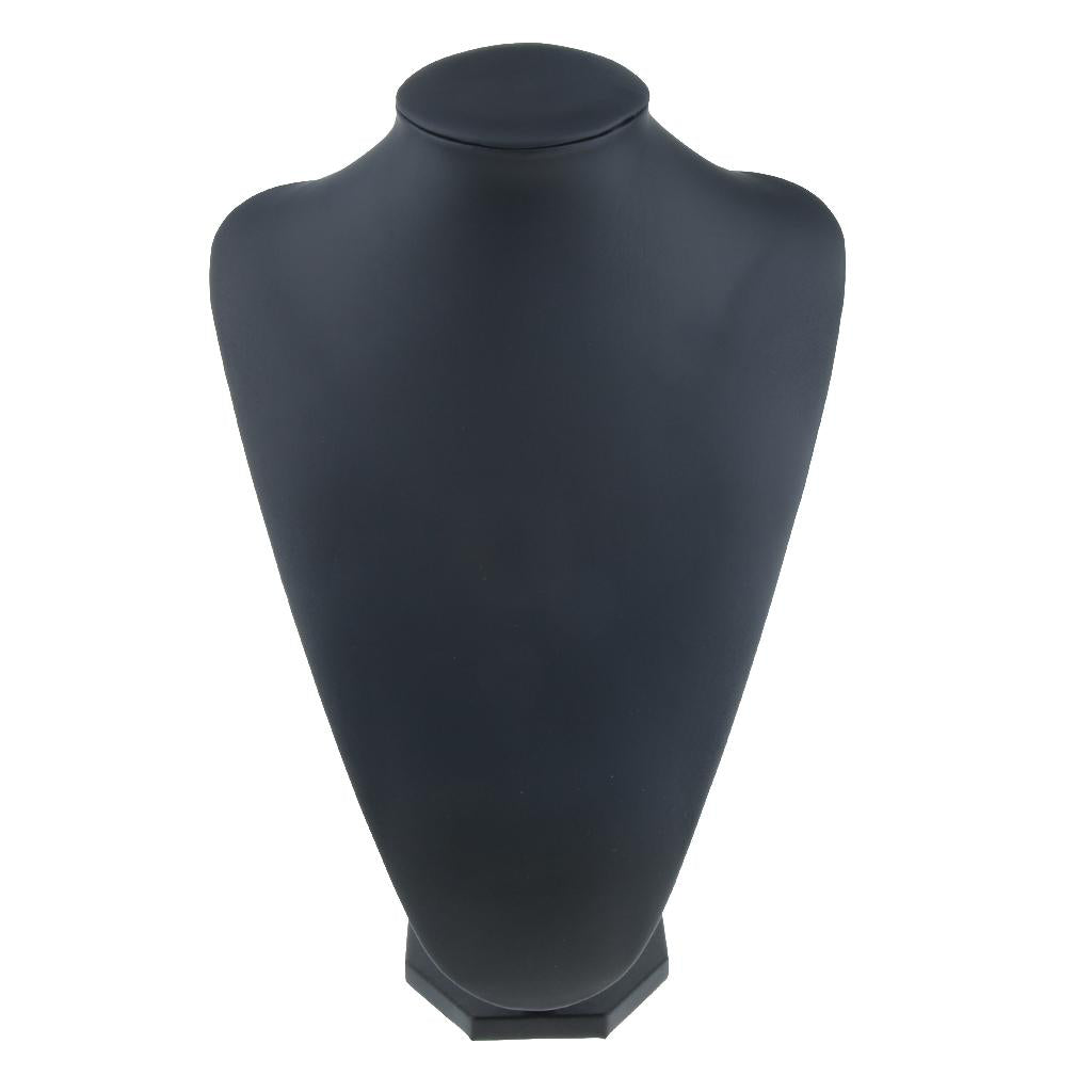 Black Velvet Necklace Pendant Chain Jewelry Bust Display Holder Stand Rack D