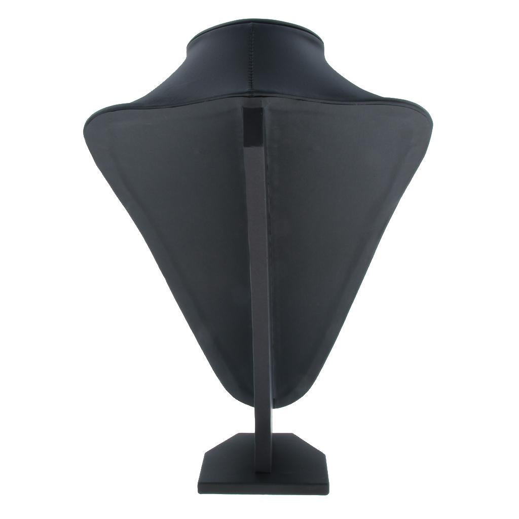 Black Velvet Necklace Pendant Chain Jewelry Bust Display Holder Stand Rack D