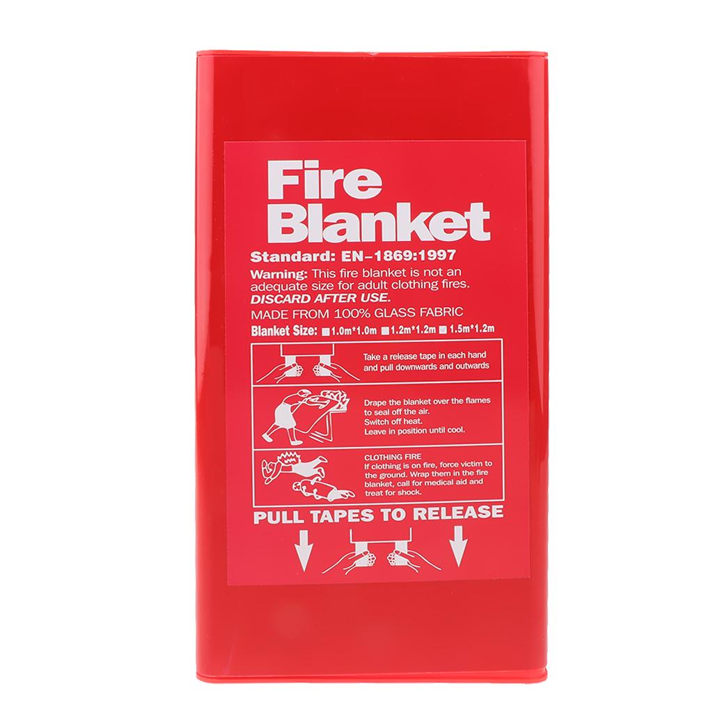 Fiberglass Safety Fire Blanket Emergency Survival Flame Retardant 1.2x1.5m