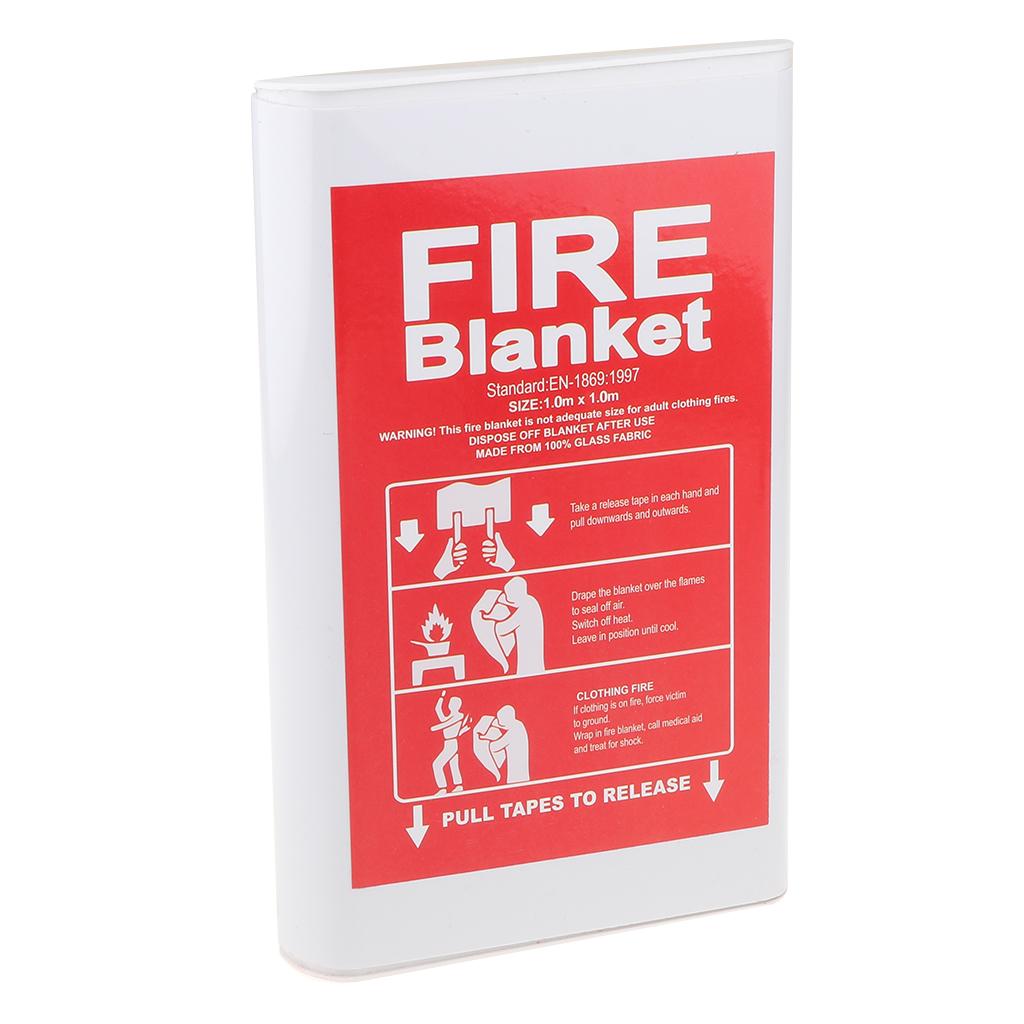 Fiberglass Safety Fire Blanket Emergency Survival Flame Retardant 1x1m b