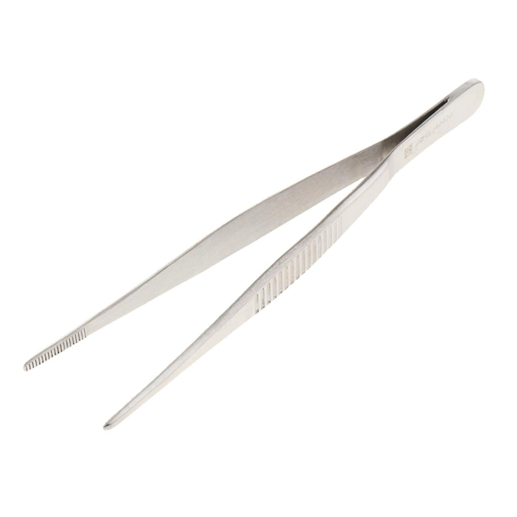 Long Stainless Steel Straight Tweezers for Detailed Work 14cm Length A