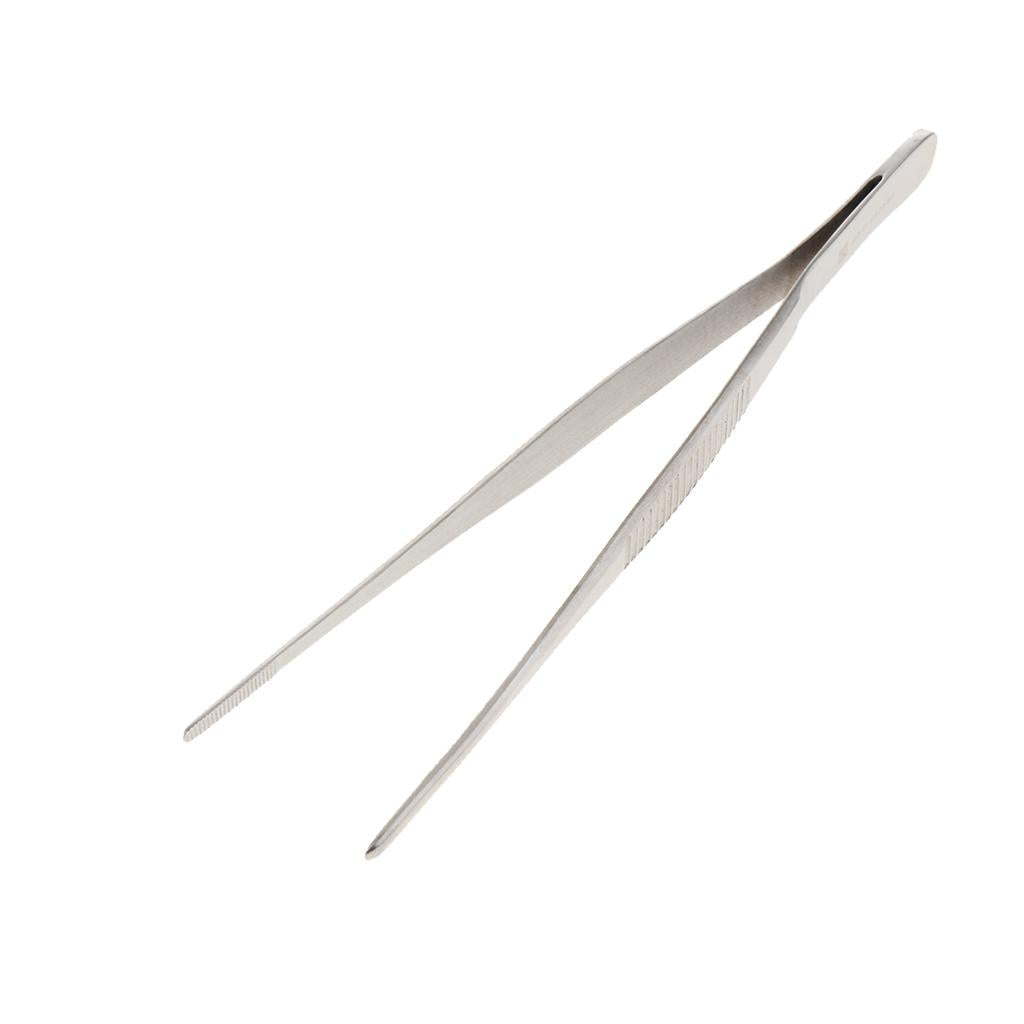 Long Stainless Steel Straight Tweezers for Detailed Work 18cm Length A