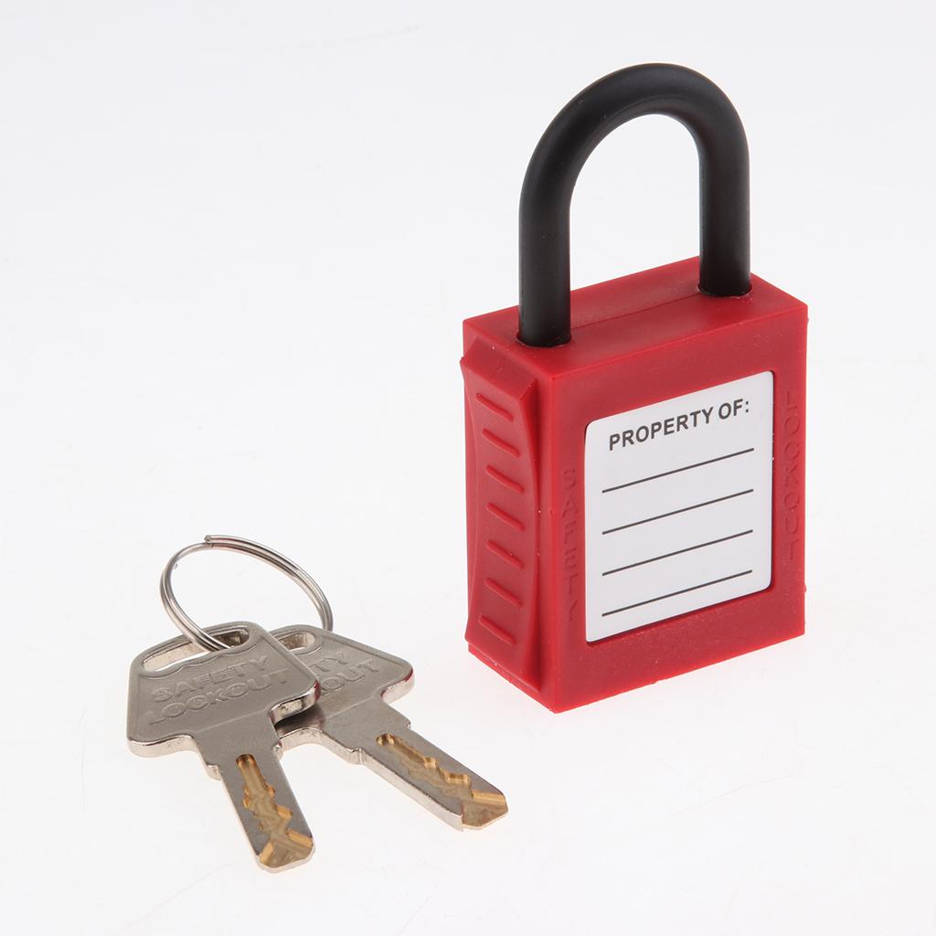 Safety Lockout Padlock Keyed Different 25mm Height Shackle Red_2