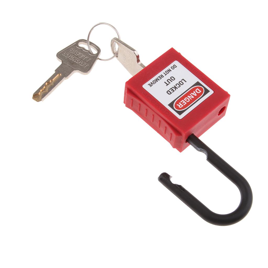 Safety Lockout Padlock Keyed Different 25mm Height Shackle Red_2