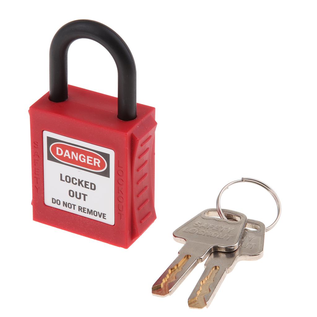 Safety Lockout Padlock Keyed Different 25mm Height Shackle Red_2