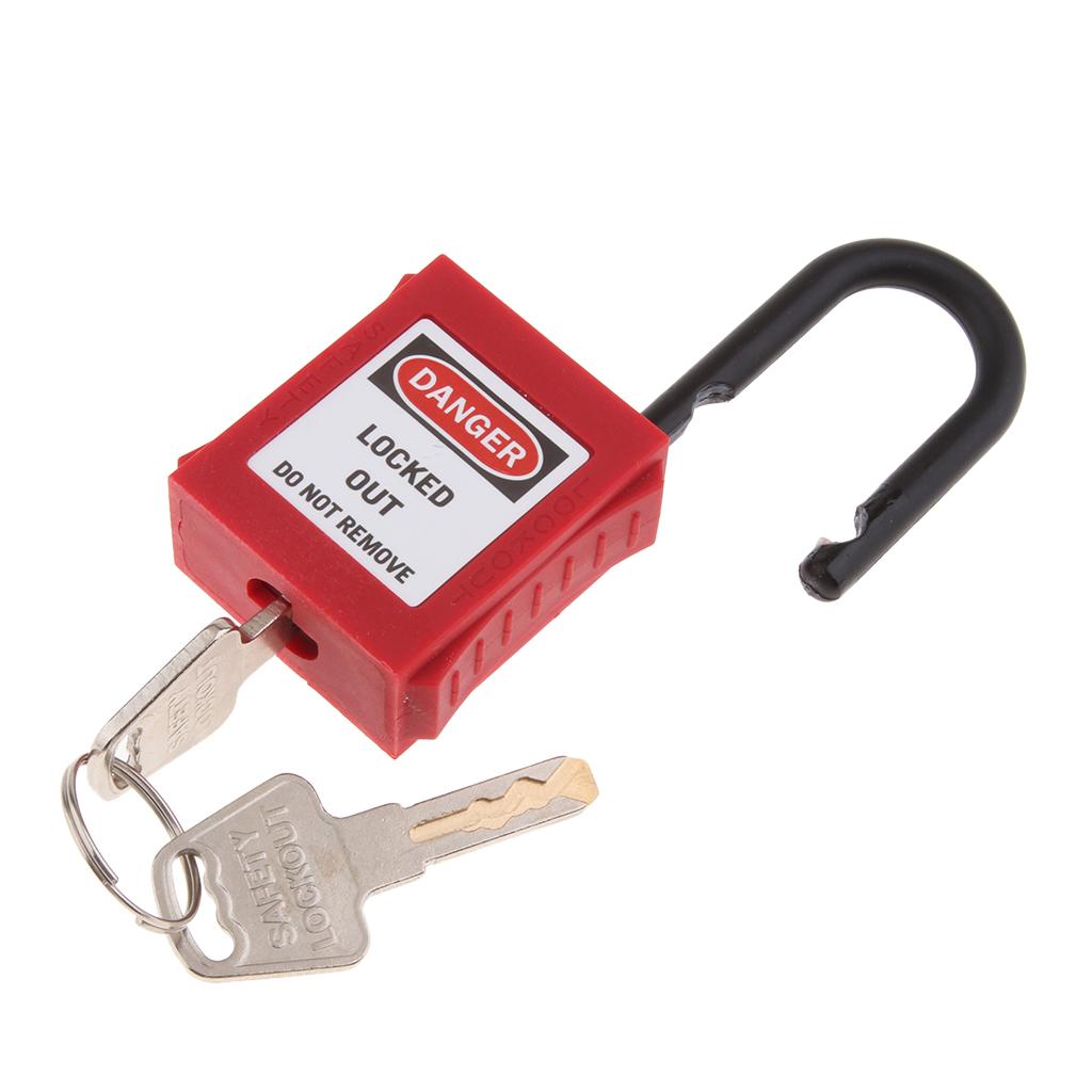 Safety Lockout Padlock Keyed Different 25mm Height Shackle Red_2