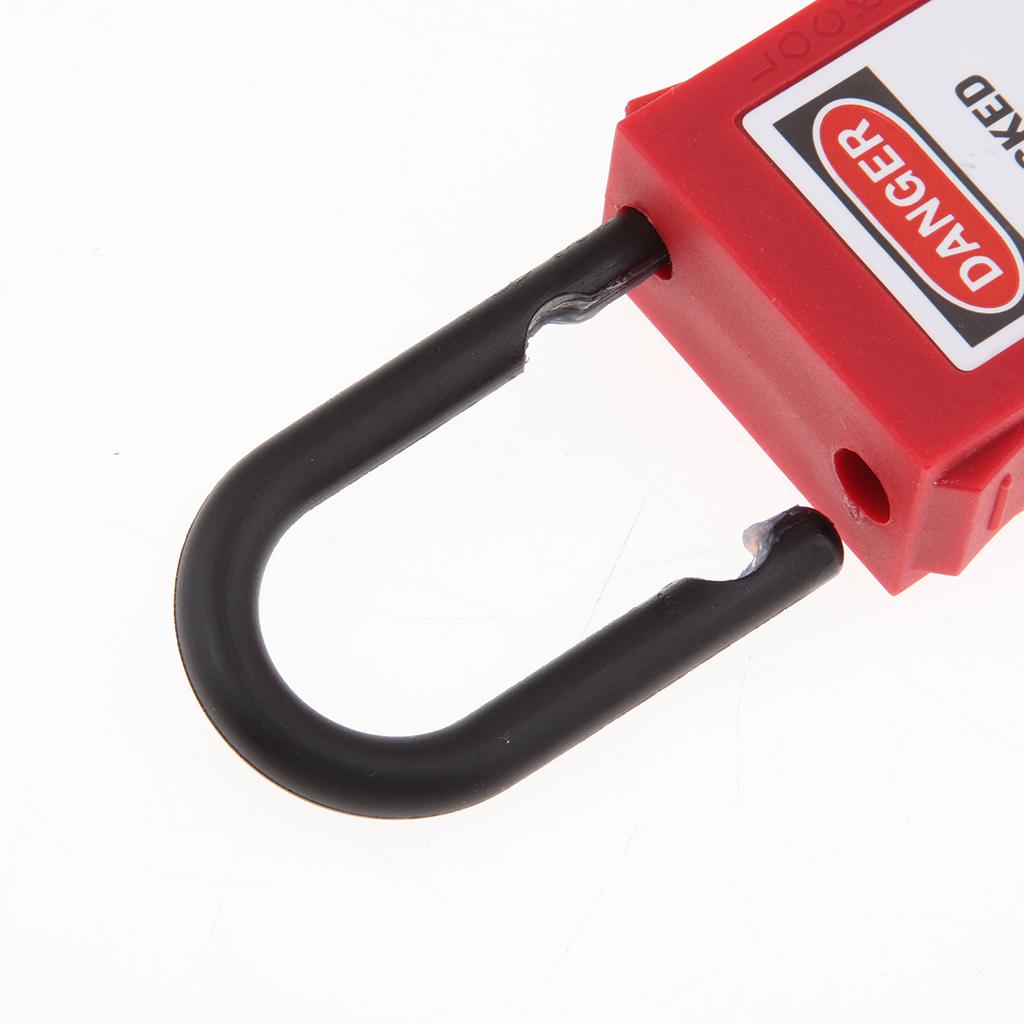Safety Lockout Padlock Keyed Different 25mm Height Shackle Red_2