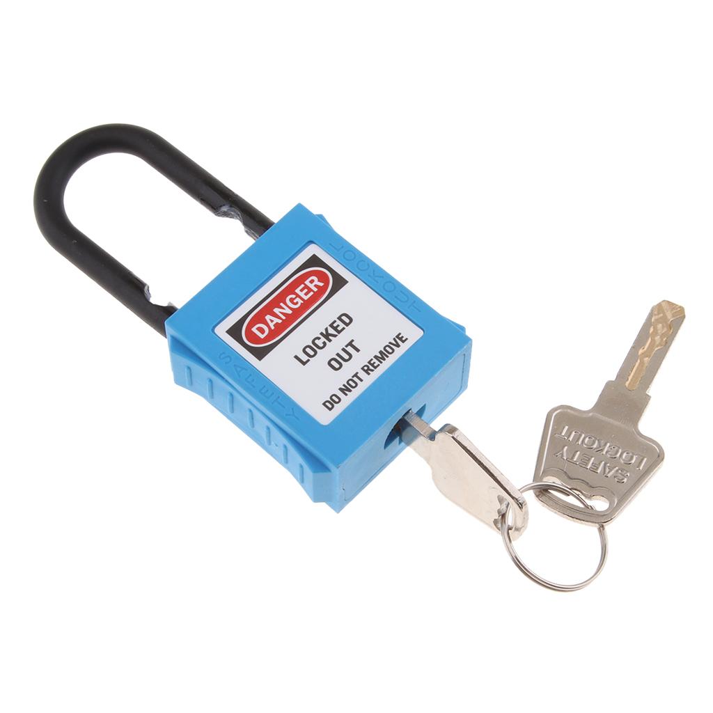 Safety Lockout Padlock Keyed Different 25mm Height Shackle Blue_2