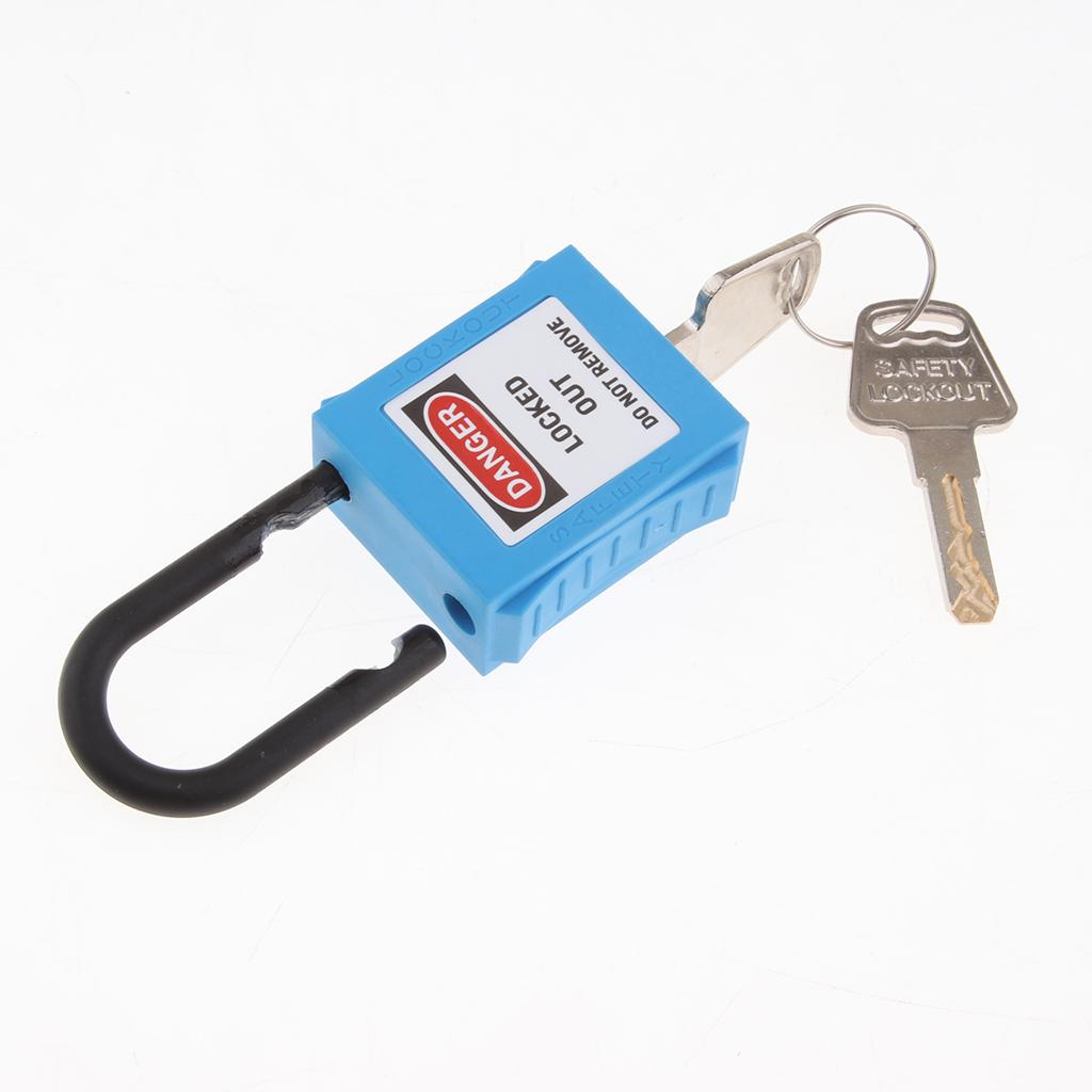 Safety Lockout Padlock Keyed Different 25mm Height Shackle Blue_2