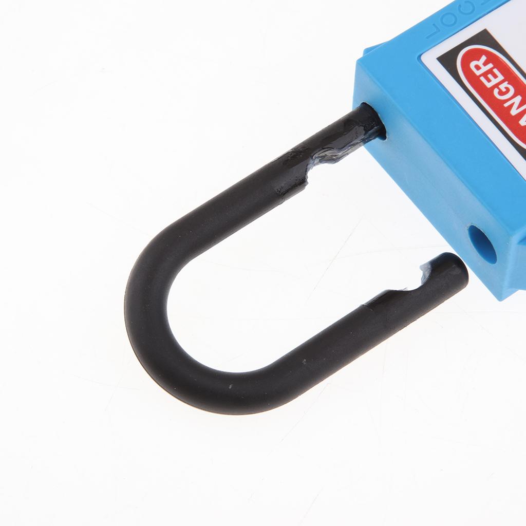 Safety Lockout Padlock Keyed Different 25mm Height Shackle Blue_2