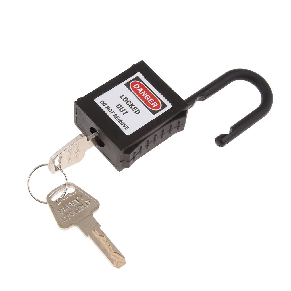 Safety Lockout Padlock Keyed Different 25mm Height Shackle Black_2