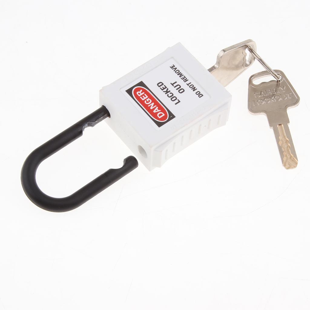Safety Lockout Padlock Keyed Different 25mm Height Shackle White_2