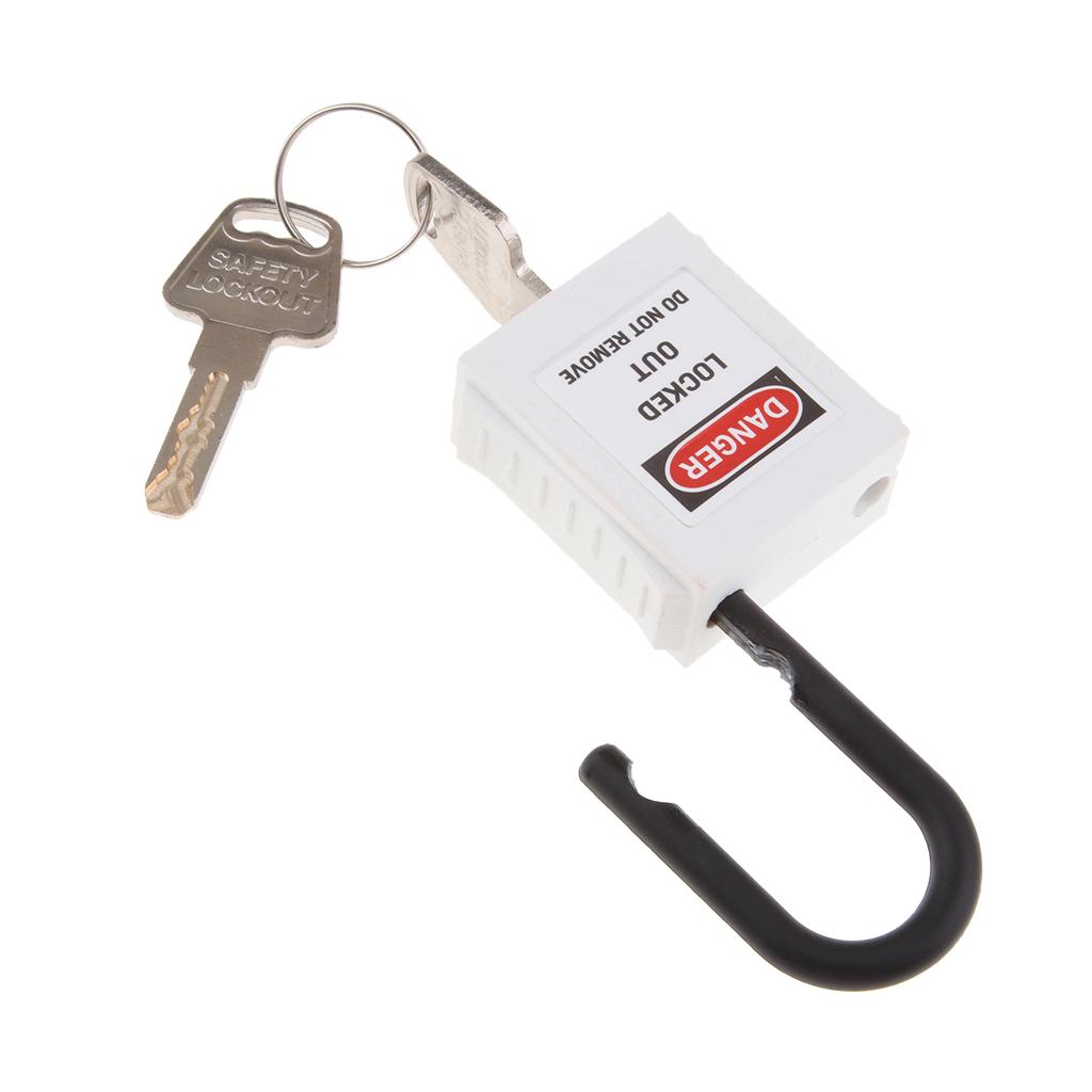 Safety Lockout Padlock Keyed Different 25mm Height Shackle White_2