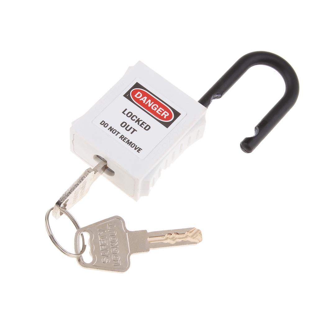 Safety Lockout Padlock Keyed Different 25mm Height Shackle White_2