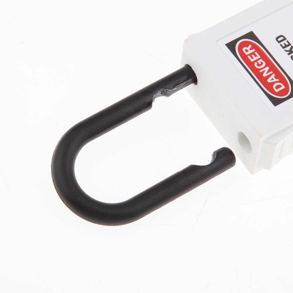 Safety Lockout Padlock Keyed Different 25mm Height Shackle White_2