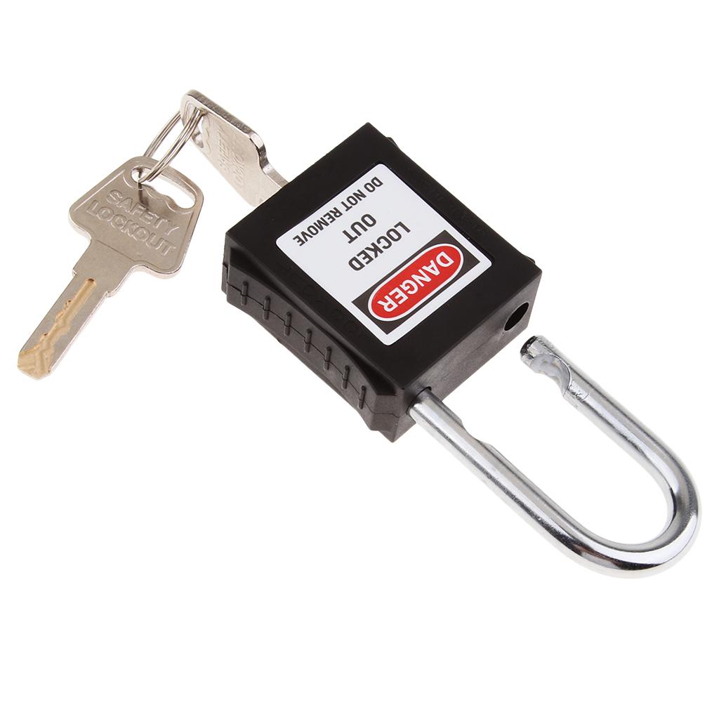 Safety Security Lockout Padlock Keyed Different Black