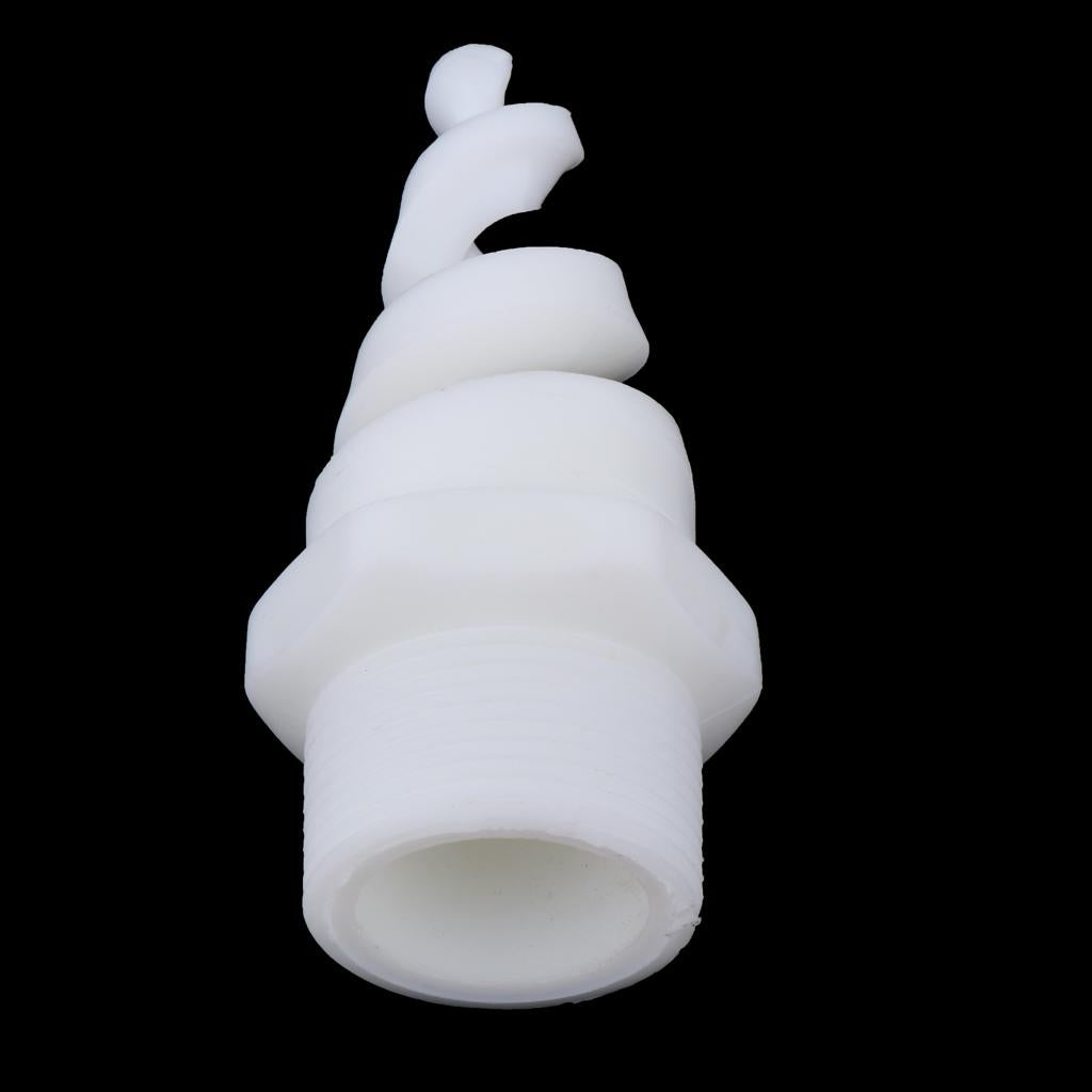 Plastic Spiral Cone Spray Nozzle Washing Cleaning Cooling Accs White 11:4