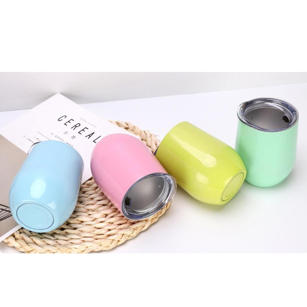 Insulated Stainless Steel Wine Double Wall Vacuum Cup 12oz Light Green
