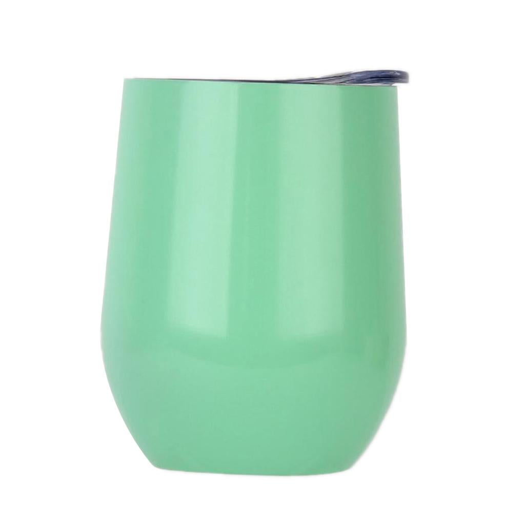 Insulated Stainless Steel Wine Double Wall Vacuum Cup 12oz Light Green