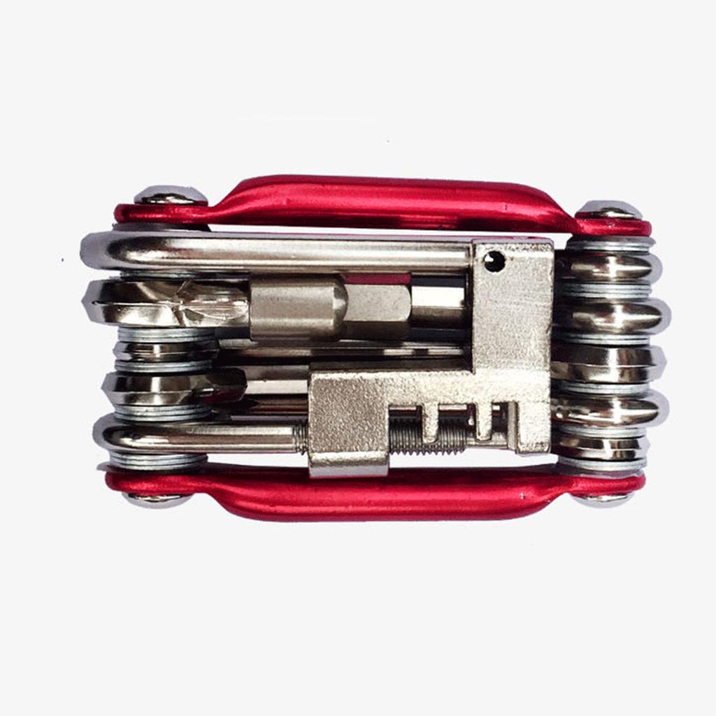 11 in 1 Multifunctional Bicycle Repair Tool Kits With Torque Wrench Red