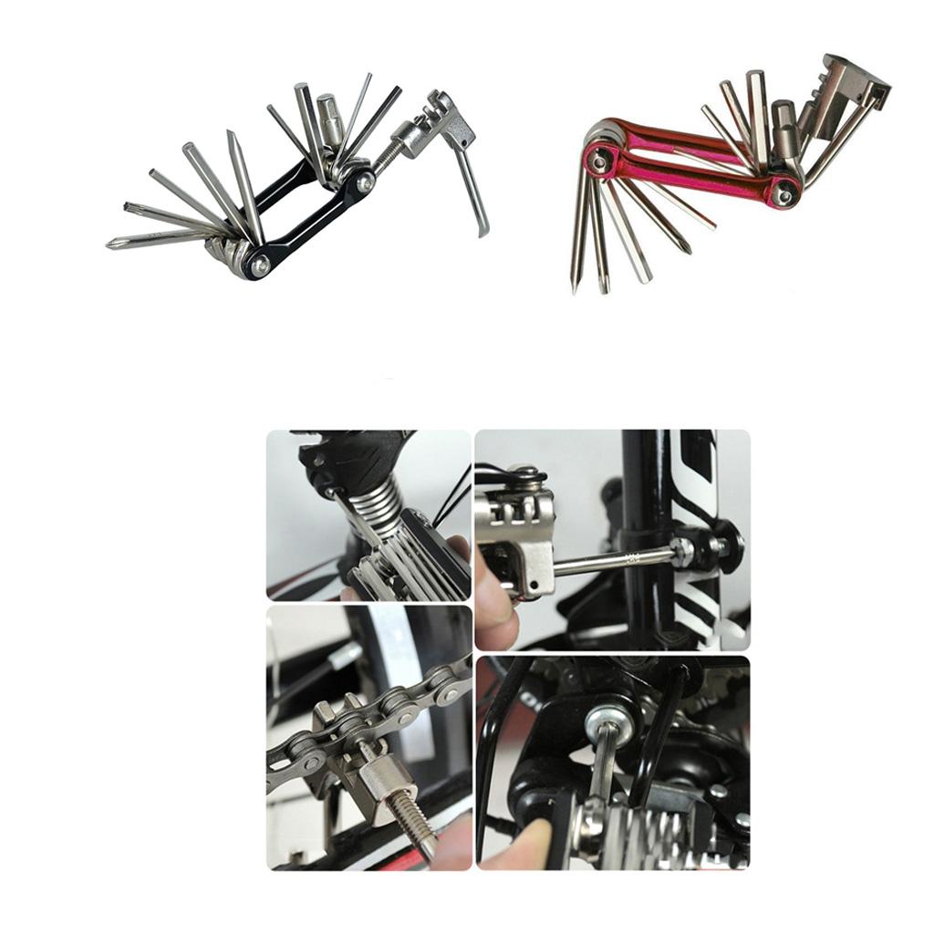 11 in 1 Multifunctional Bicycle Repair Tool Kits With Torque Wrench Red