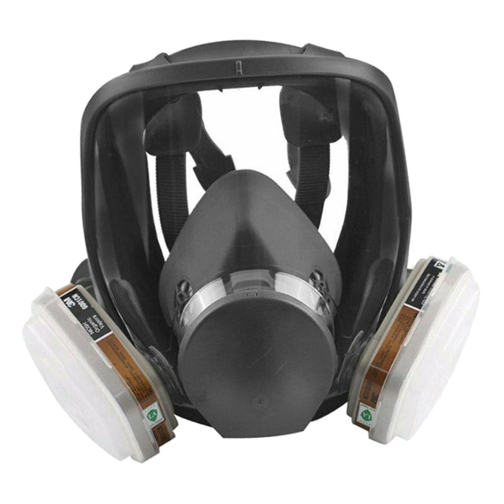 Full Face Smoke Gas Filter Guards Shields Anti-fog Facepiece w/ Cartrige