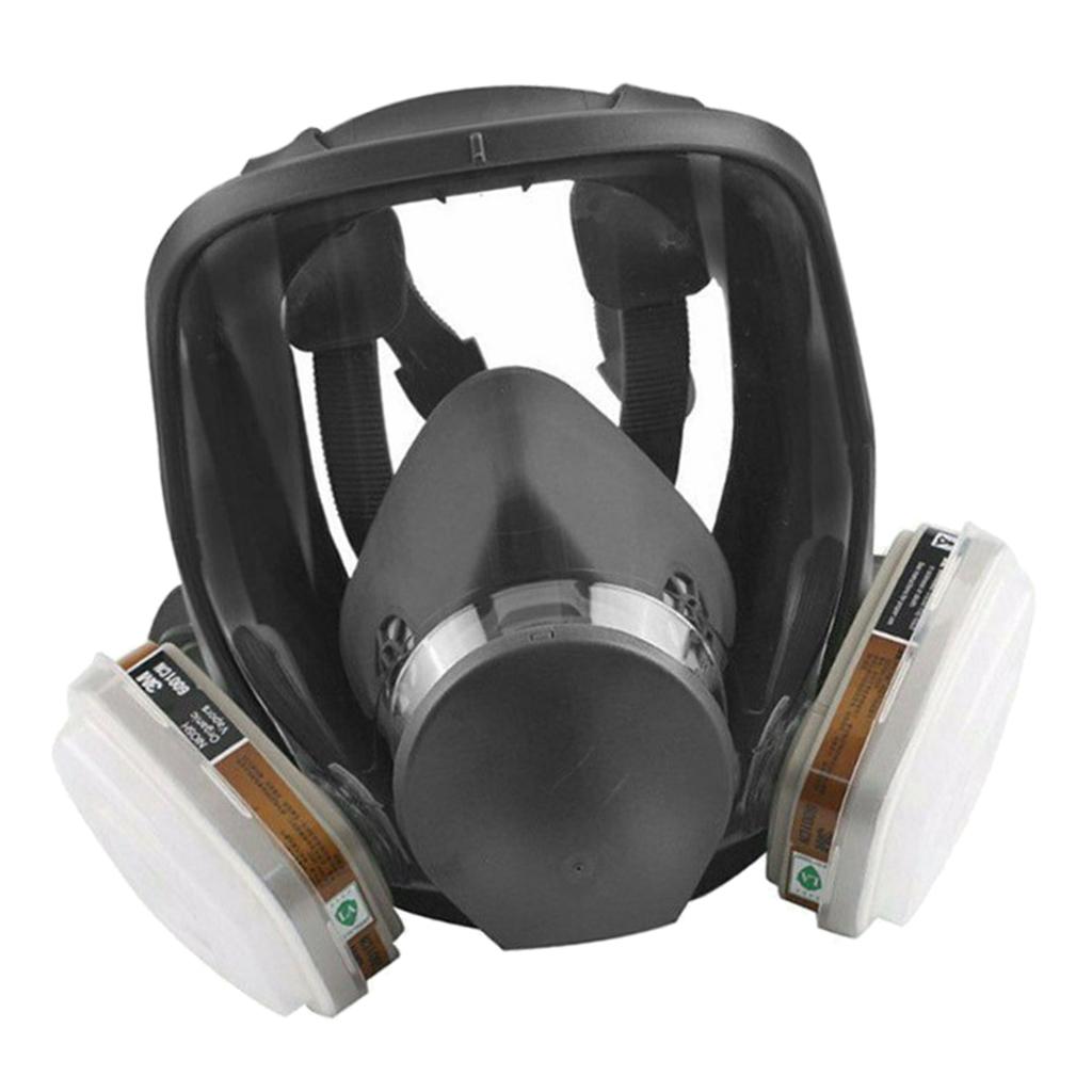 Full Face Smoke Gas Filter Guards Shields Anti-fog Facepiece w/ Cartrige