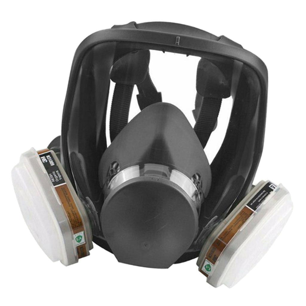 Full Face Smoke Gas Filter Guards Shields Anti-fog Facepiece w/ Cartrige