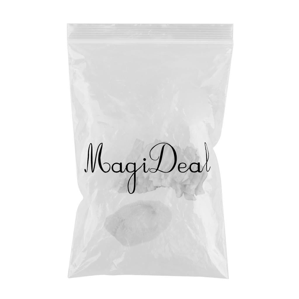 50pcs/pack Disposable Hair Caps Nets Shower Covers Tanning Catering Cap White