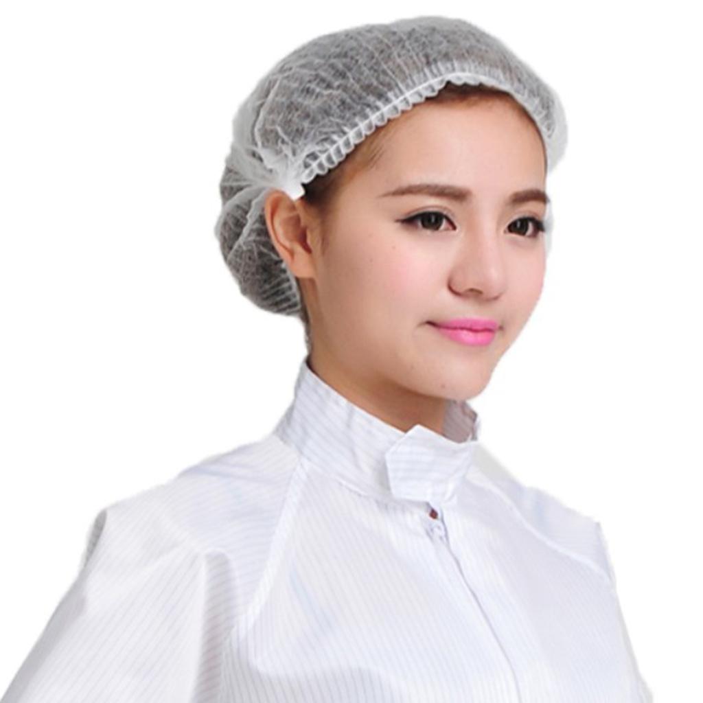 50pcs/pack Disposable Hair Caps Nets Shower Covers Tanning Catering Cap White