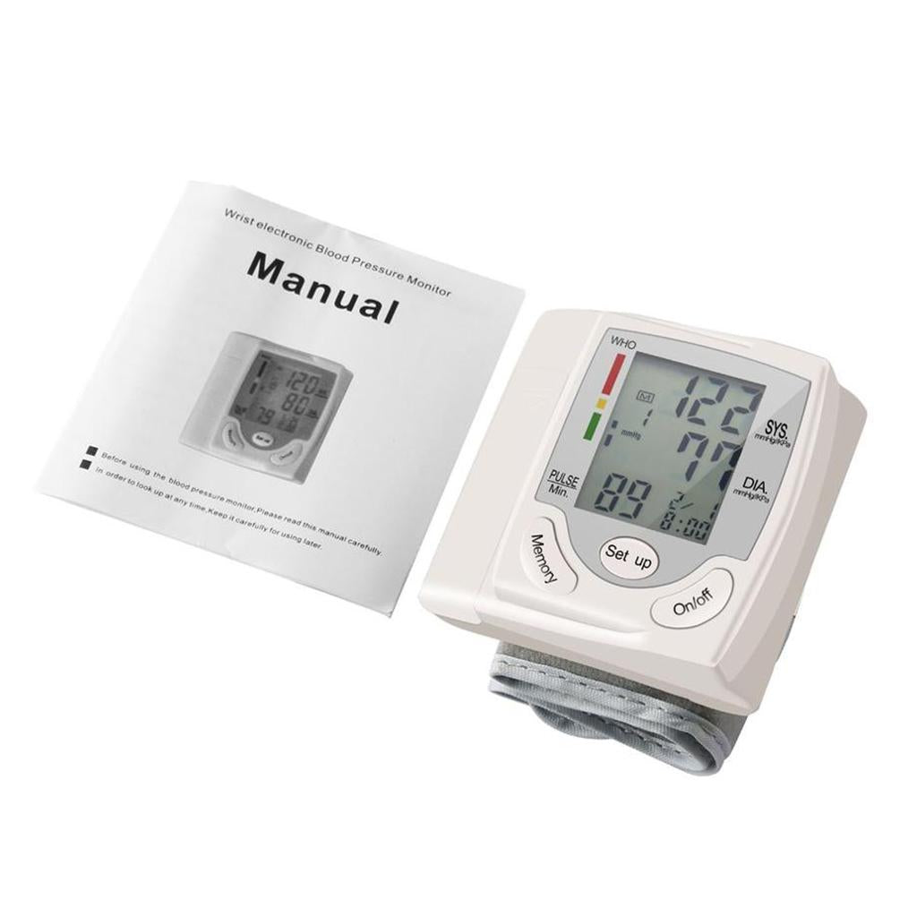 Automatic Digital Wrist Blood Pressure Monitor Cuff Machine Home Test Device
