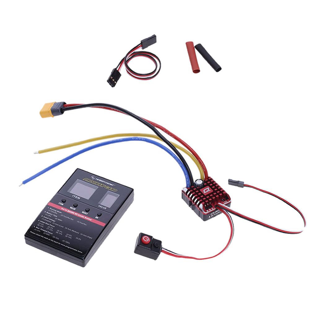 1:10 1:8 Brush 80A Electronic Speed Controller Waterproof ESC w/ Program Box