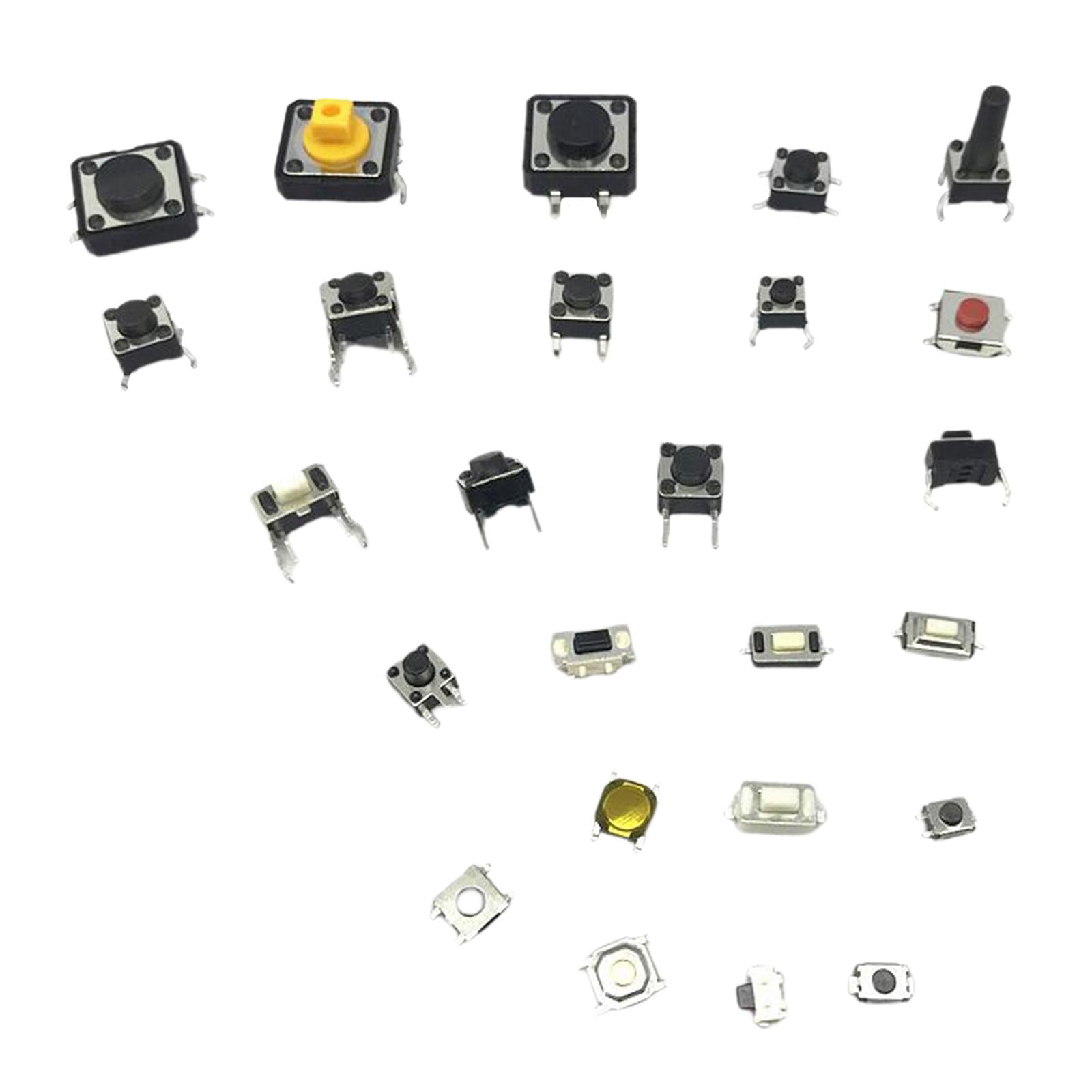 25 Values Tactile Push Button Micro Switch Assortment Kit 125PCS(25x5PCS)