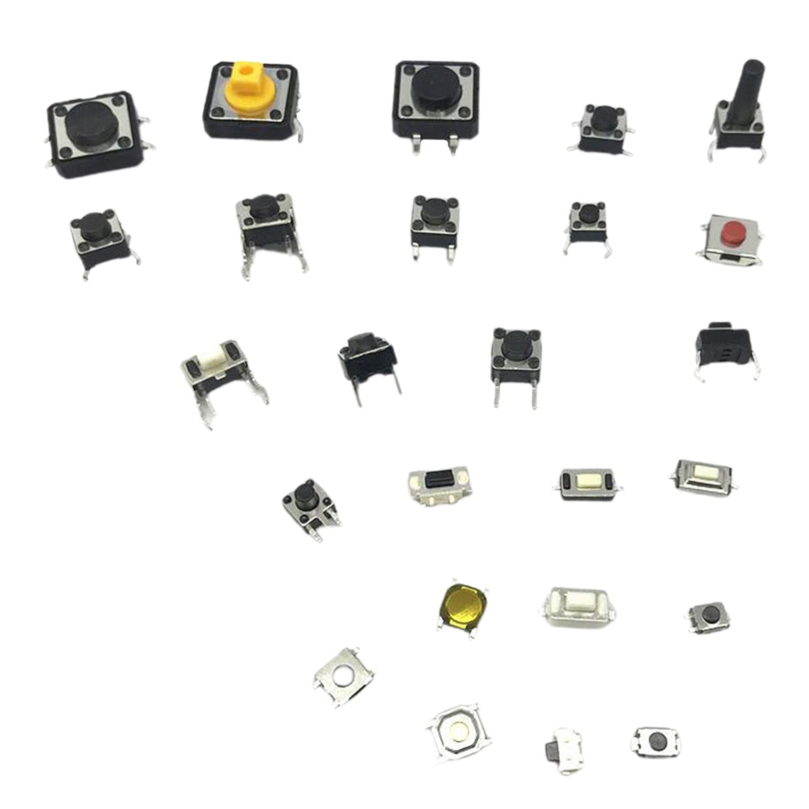 25 Values Tactile Push Button Micro Switch Assortment Kit 125PCS(25x5PCS)