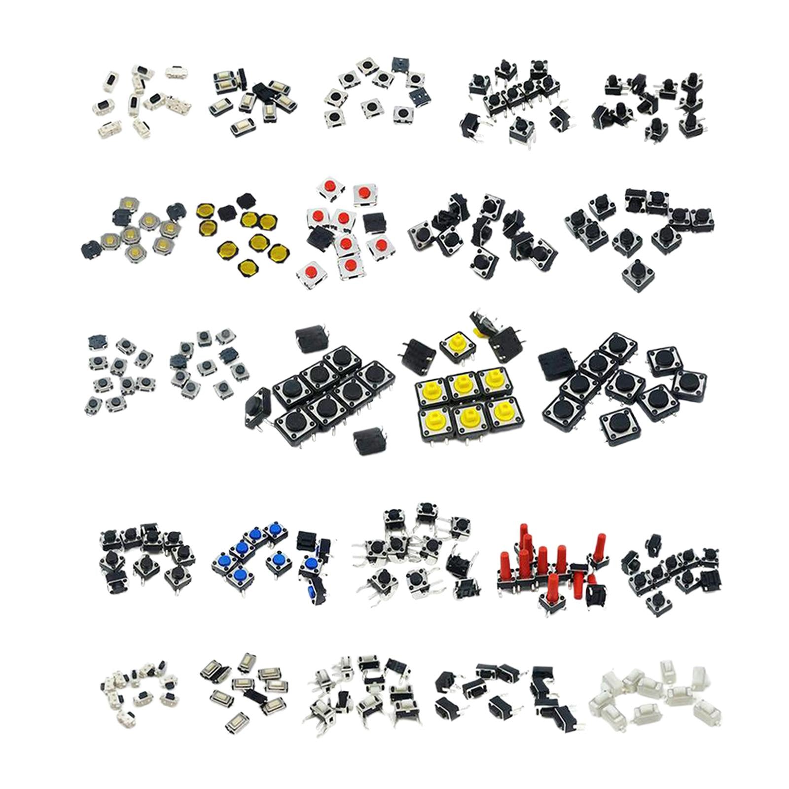 25 Values Tactile Push Button Micro Switch Assortment Kit 250PCS(25x10PCS)