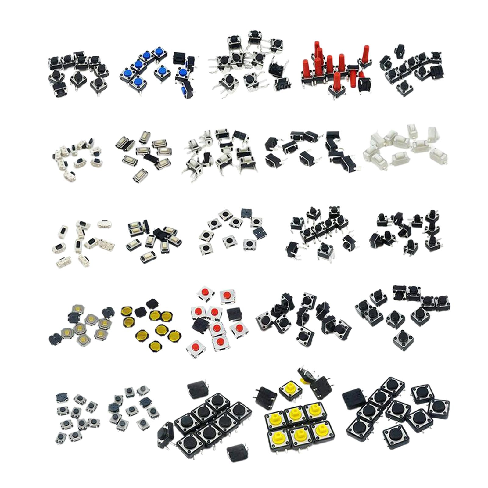 25 Values Tactile Push Button Micro Switch Assortment Kit 250PCS(25x10PCS)