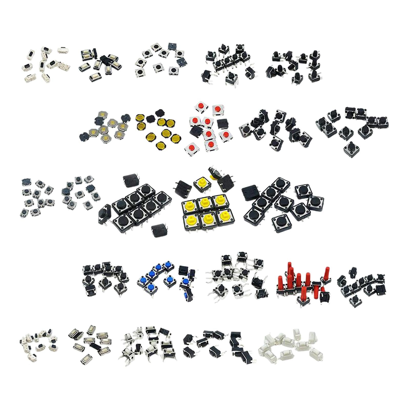 25 Values Tactile Push Button Micro Switch Assortment Kit 250PCS(25x10PCS)
