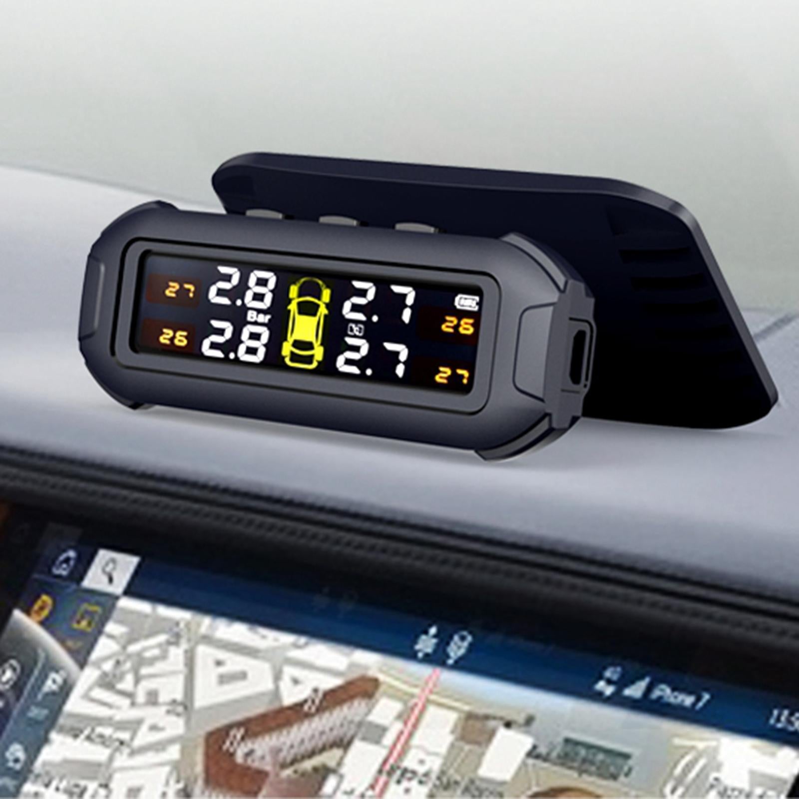 Solar TPMS LCD Car Tire Pressure Monitoring System and 4 External Sensors