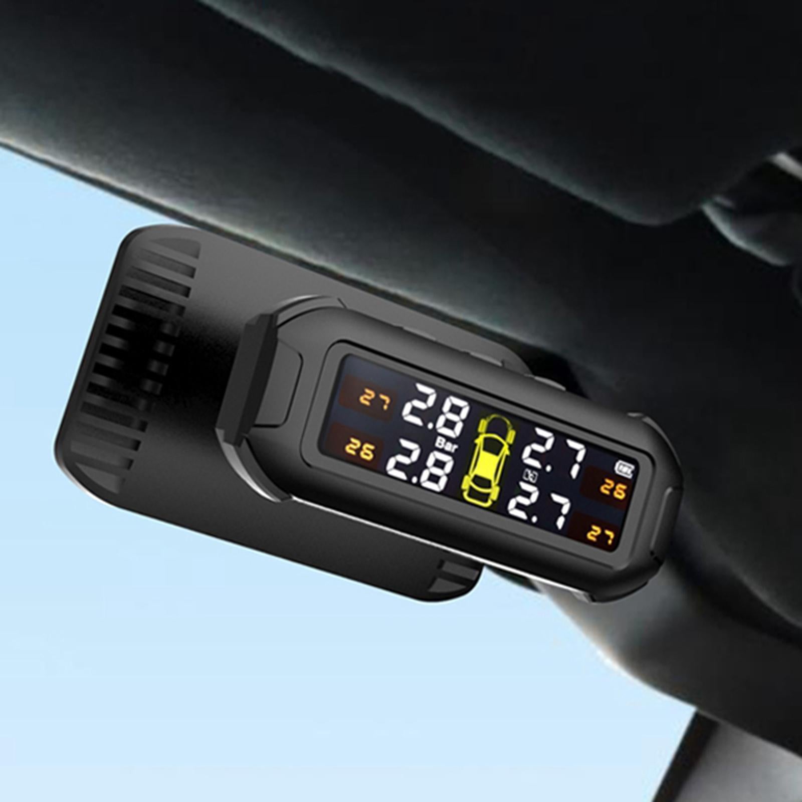 Solar TPMS LCD Car Tire Pressure Monitoring System and 4 External Sensors
