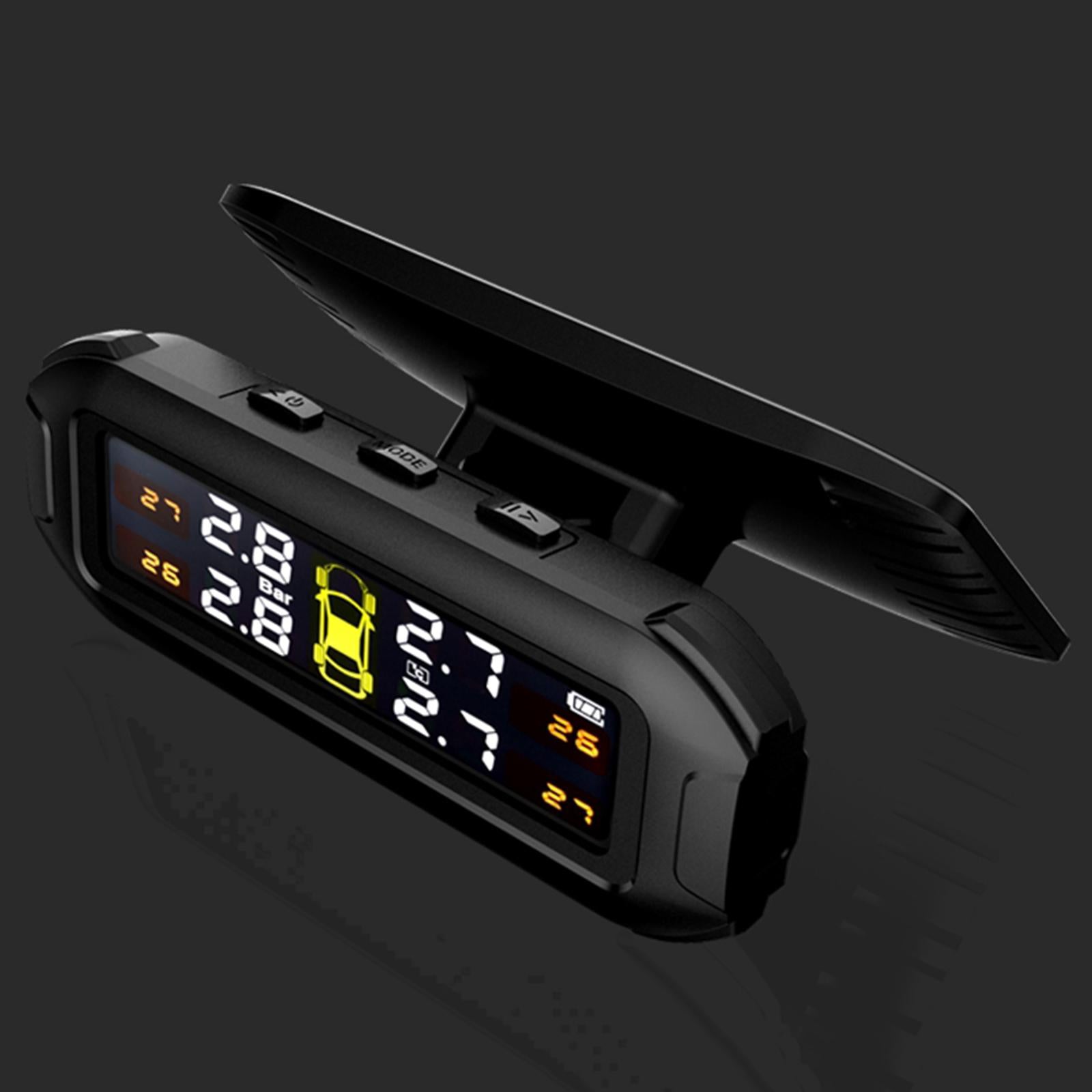 Solar TPMS LCD Car Tire Pressure Monitoring System and 4 External Sensors