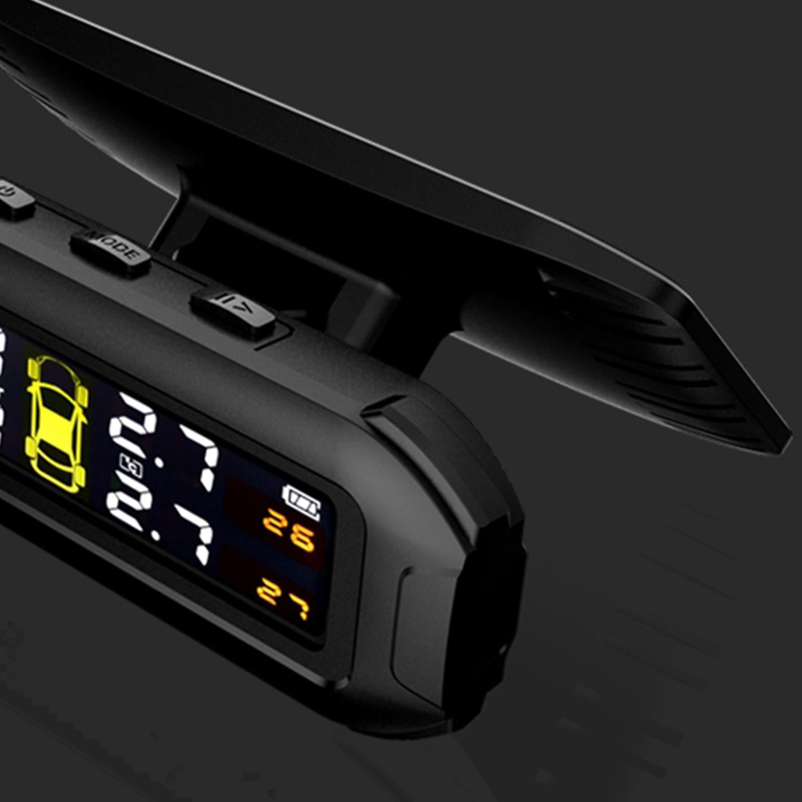Solar TPMS LCD Car Tire Pressure Monitoring System and 4 External Sensors