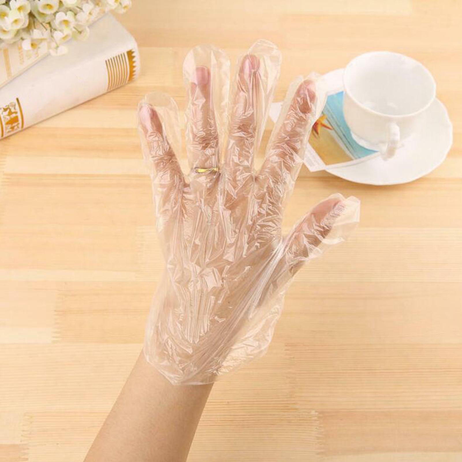 Strong Plastic GLOVES Disposable PREMIUM POLYTHENE Catering Food 300pcs