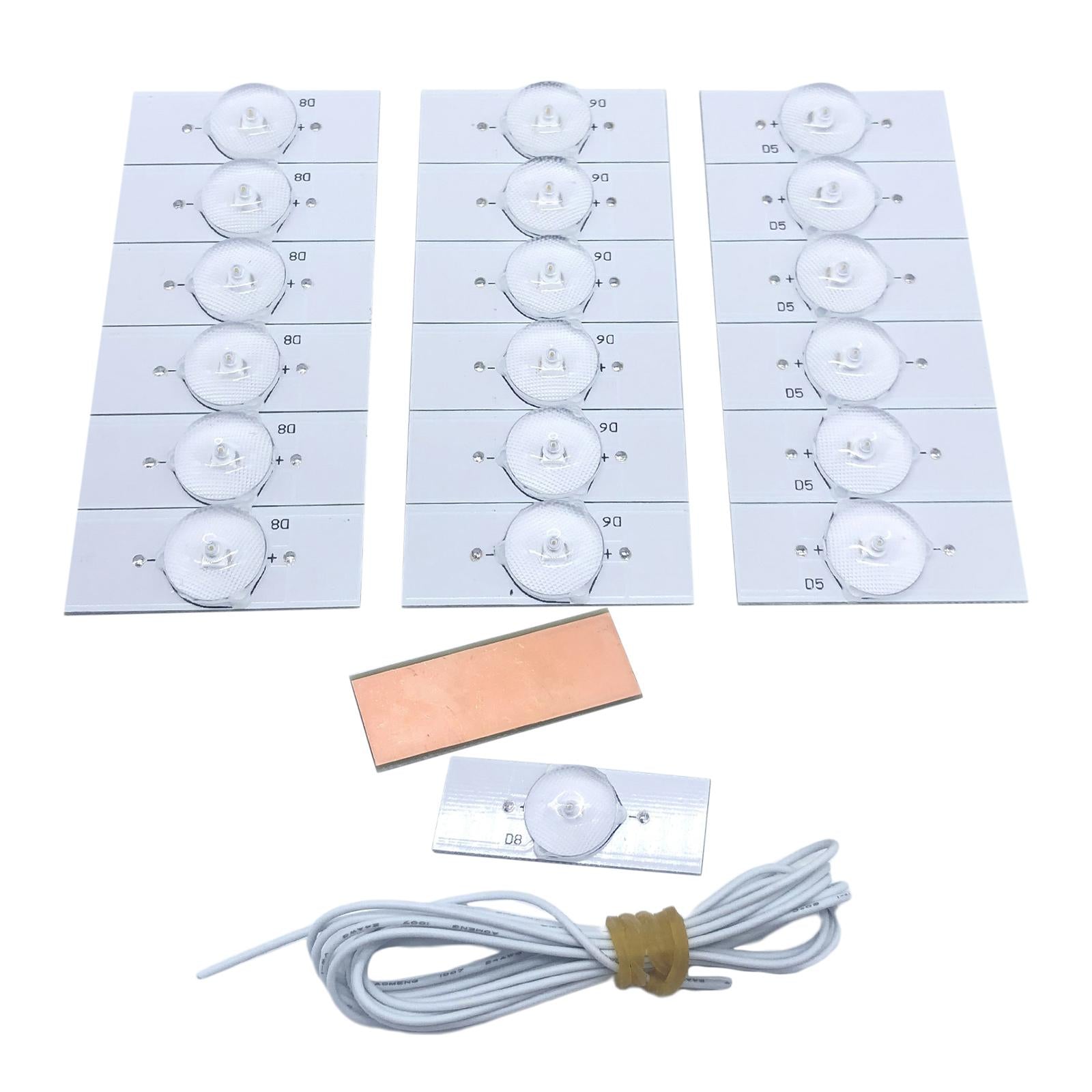 SMD Lamp Beads with Optical Lens Fliter for 32-65 LED 50pcs 3V with Wire