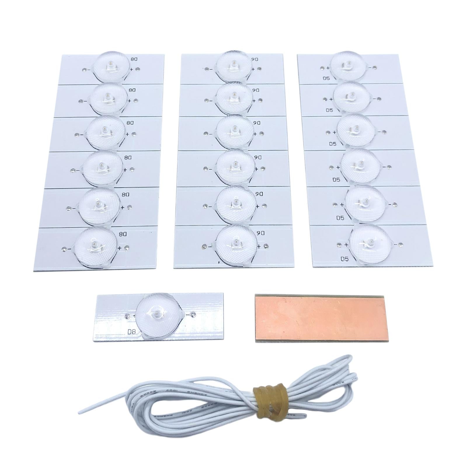 SMD Lamp Beads with Optical Lens Fliter for 32-65 LED 50pcs 3V with Wire